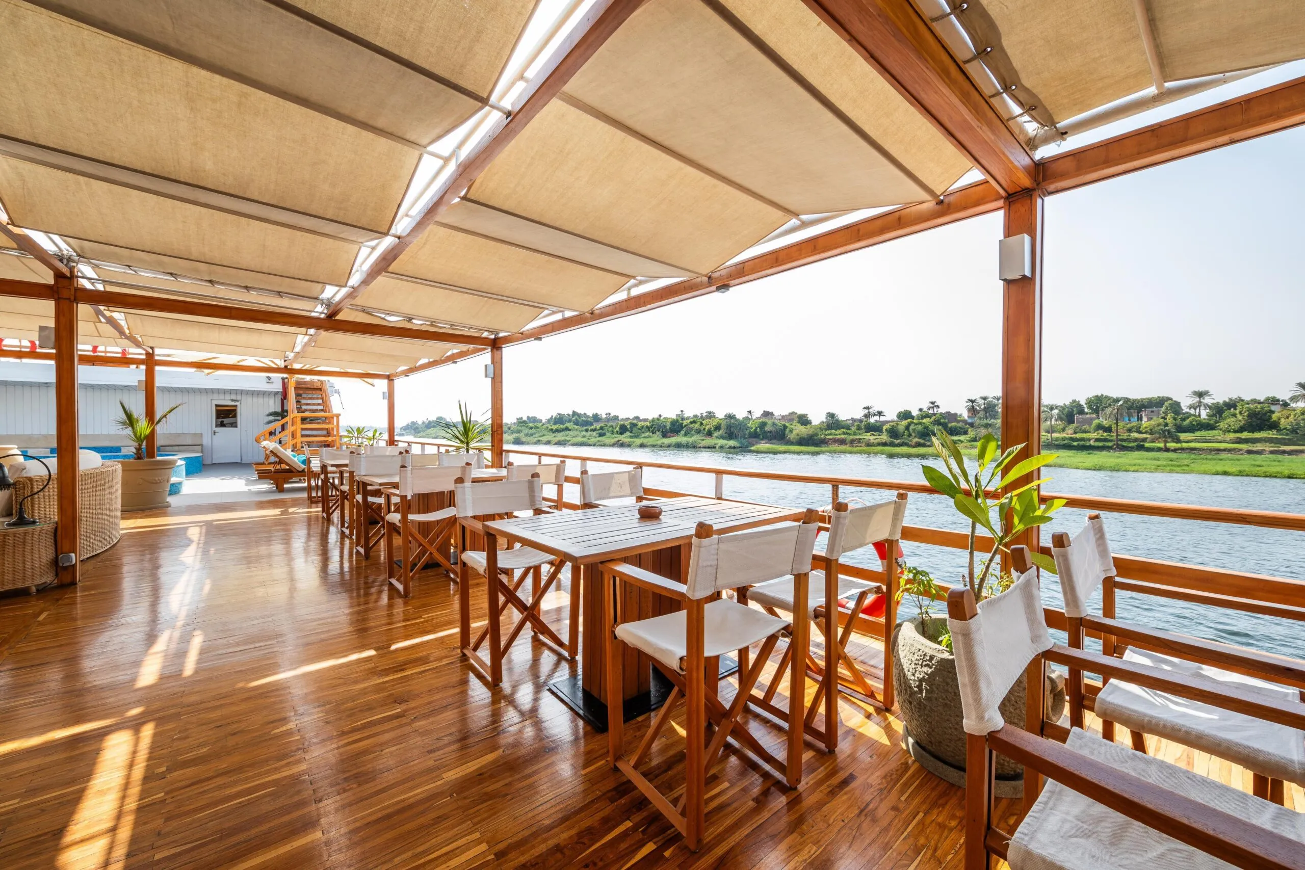 Sun deck of the Alexander The Great Nile Cruise Nile cruise